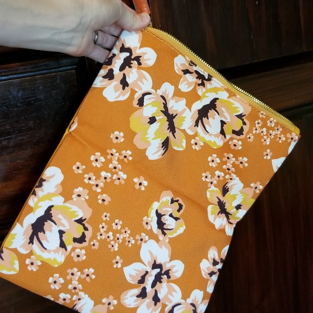 Rachel Pally BRAND NEW floral orange yellow clutch